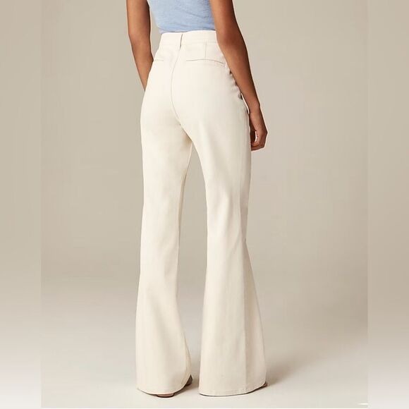 NWT J CREW Petite high-rise flare jean in Ecru Wash - Picture 4 of 10
